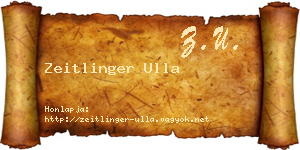 Zeitlinger Ulla névjegykártya